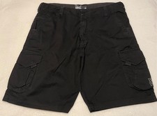 VTG Billabong Cargo Shorts Mens Sz 38 Black Surf Skate Utility Y2K Beach Surf