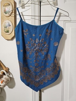 Y2K Lipstick Spaghetti Strap Tank Top V Shape Bottom Small