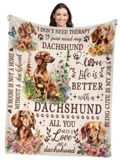 Gifts for Women,50 x 60in Flannel Blanket Throws for Dog Mom Dachshund