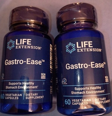 2 X Gastro-Ease  60 Veg Caps By Life Extension = 120 Total Exp 2027