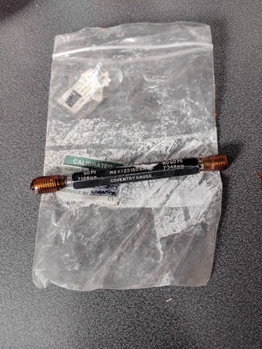 Calibrated Metric Thread Plug Gauge M8 x 1.25 6H Go and NoGo - Picture 1 of 2