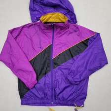 Vintage 90s Reebok Jacket Adult Small Purple Retro Windbreaker Full Zip Casual