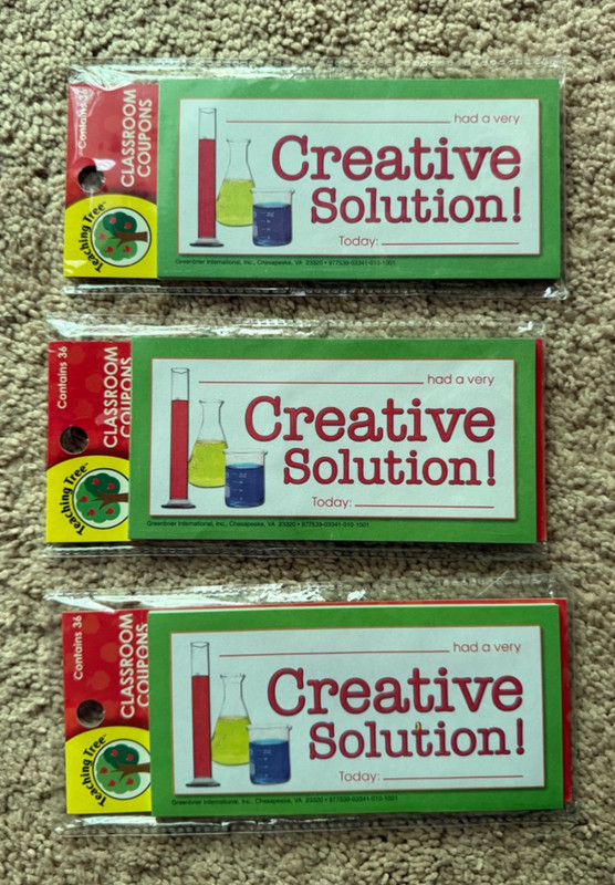 Teaching Tree Classroom Science Coupons (3 Packs w/ 36 Coupons in each)