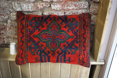 Vintage Handarbeit Plüsch Abstraktes Muster Gobelin Teppich Kissen mit Einsatz.