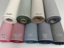 Herringbone Ticking Stripe Fabric Linen Look Lines Cushion Material - 140cm Wide