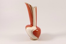 VEB Reichenbach Vase DDR orange vergoldet Germany