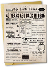 Big 40th Birthday Card Gift for Men Women or Him Her, Happy 40 Year Old Birthday