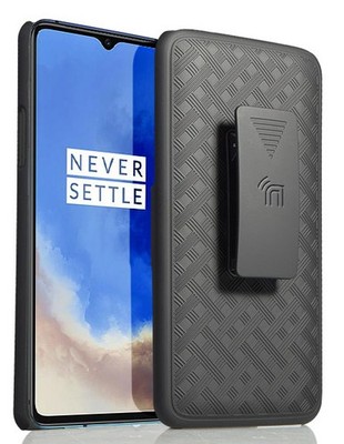 Black Case Kickstand Cover + Belt Clip Holster Holder Combo for OnePlus 7T