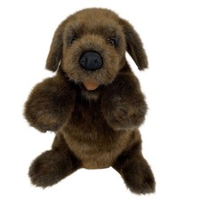 Folkmanis Chocolate Lab Dog Hand Puppet Brown Realistic Plush Movable Mouth Paws