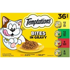 Gravy Variety Pack Adult Wet Cat Food 3.5 Oz Trays 36 Pk with Bite-Sized Chunks 3.96 per gallon