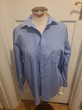 Mens Primark Size 15.5" Collar Blue Long Sleeved Shirt