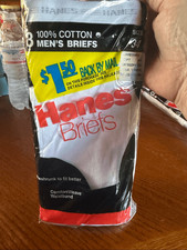 VTG 1989 Hanes Men  s Briefs 3 Sz 34 USA NIP