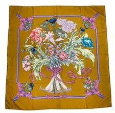 Hermes Vintage Silk Scarf Regina Carre 90 By Leila Menchari