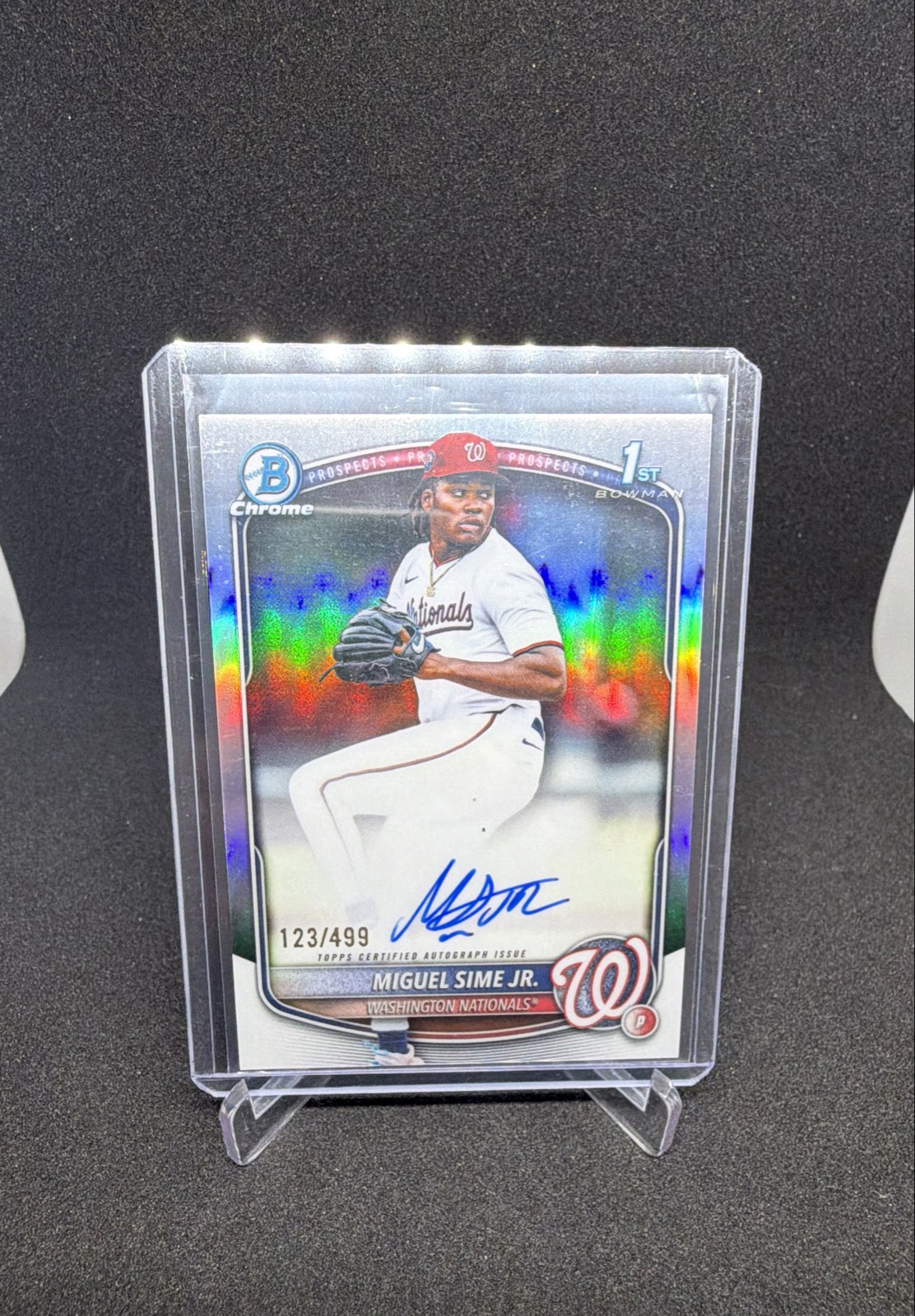 2025 Bowman Draft - Chrome Prospect Autographs Miguel Sime Jr. Refractor /499