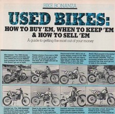 Print Ad Article 1986-Used Bikes-How to Buy-Sell-Keep-MX Motocross Action