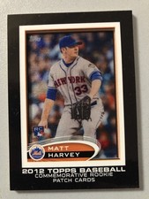 2012 topps matt harvey comm. rookie patch card rcp-18 free combine ship. rookie card picture