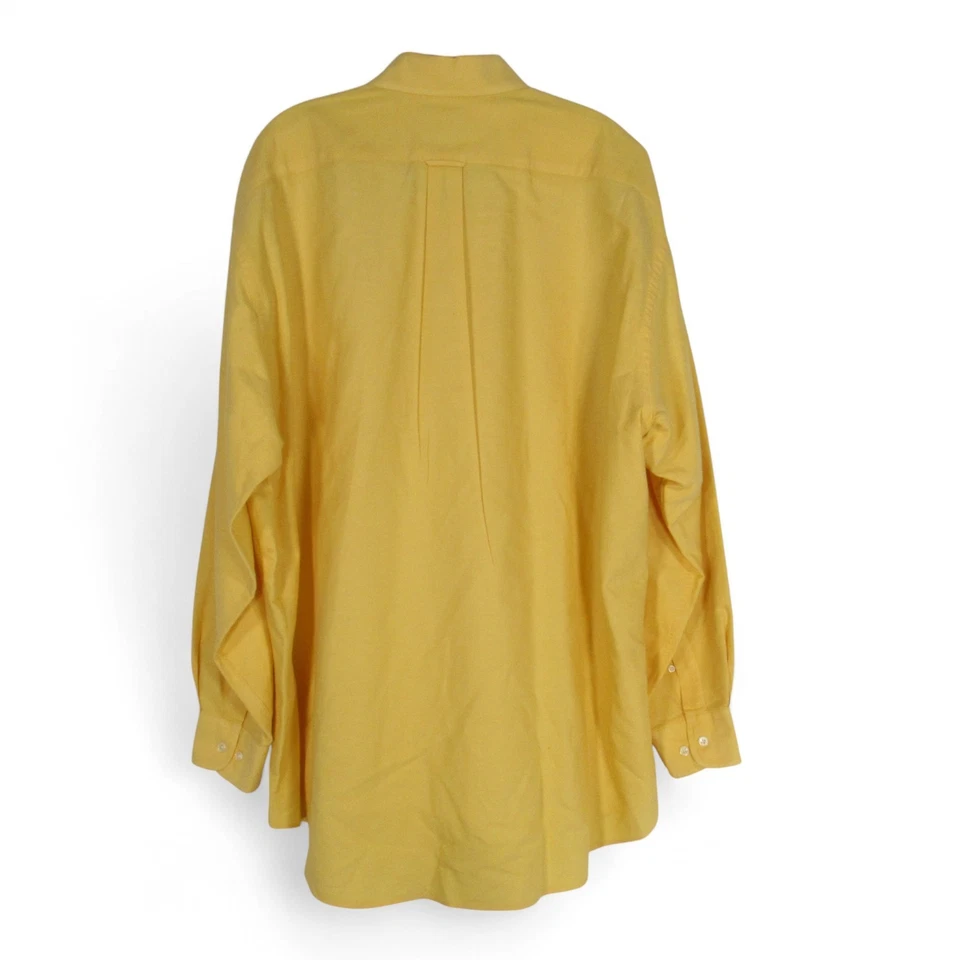 Camisa FACONNABLE Para Hombre Sarga AMARILLA BOTÓN ABAJO 1 Bolsillo MANGA LARGA Talla L Foto 4 de 4