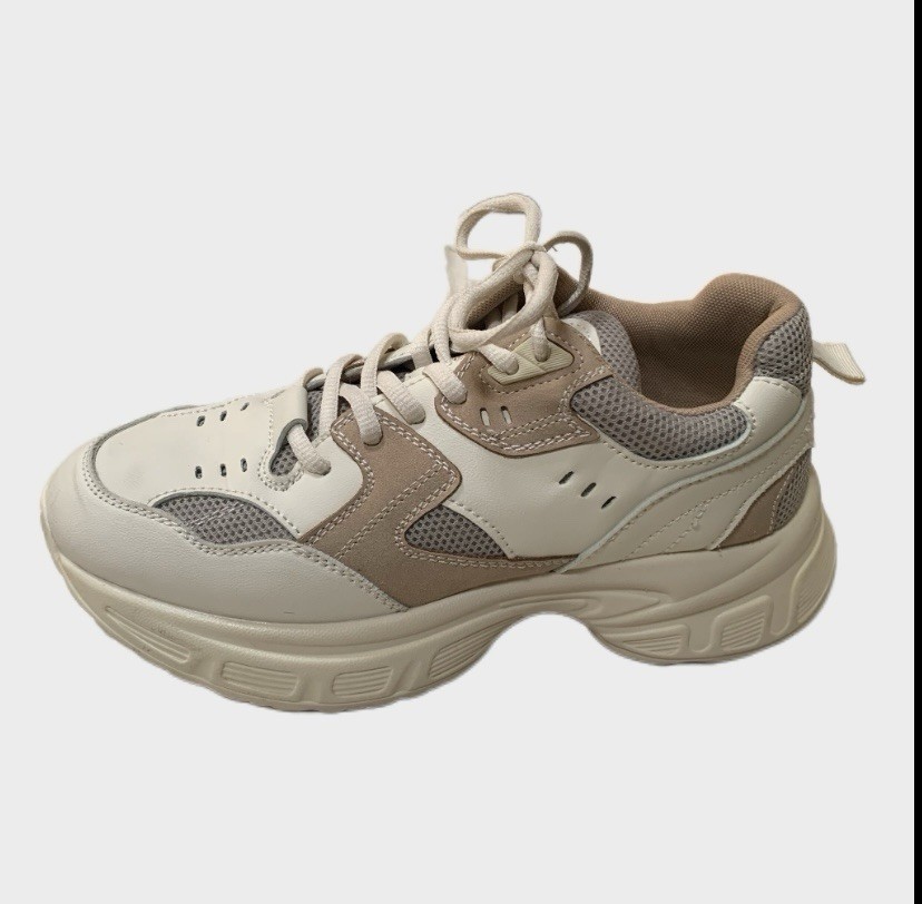 SAOLA Cushionaire Sneaker da donna Strike suola grossa US 71 2 M bianco marrone memory foam