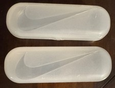 2 NIKE Swoosh Just Do It Clear Frosted Clamshell Hard Eye Glasses Cases