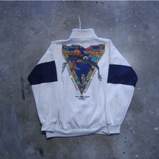Vintage 90s San Diego Wildlife Quarter Zip Huge Graphic Mens Size XL Made In USA