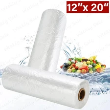 12"x20" Clear Plastic Produce Bags On Roll Kitchen Fruit Vegetable Food Storage