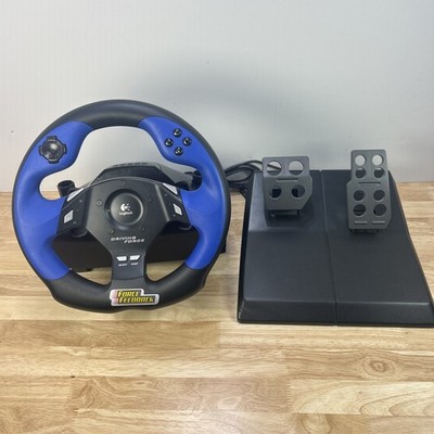 PlayStation 2 Logitech Driving Force Feedback Racing Steering Wheel & Pedals PS2