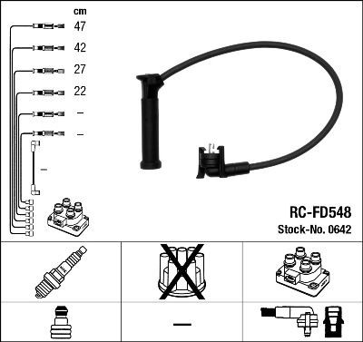 ZÜNdleitungssatz NGK 0642 FÜR Ford Mazda ZÜNdkabelsatz ZÜNdkabel KIT-image