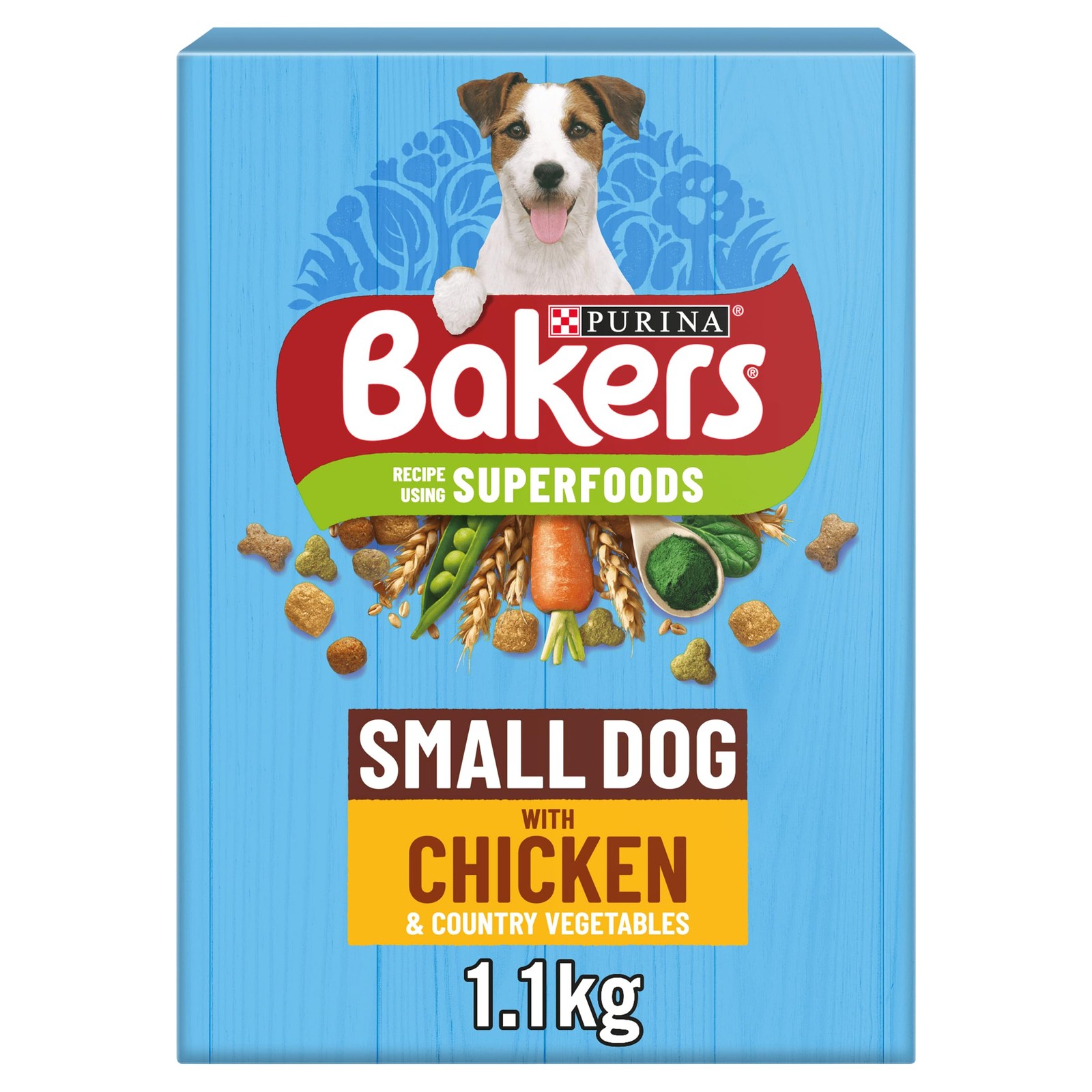 BAKERS Superfoods Small Dog Adult Dry Dog Food Chicken 1.1kg (Pack of 5)