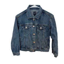Gap Denim Trucker Jacket Small Blue Vintage 90s Medium Dark Wash Cotton