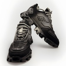 PRADA Cloudbust Thunder Trainers Black Silver Size Uk 10