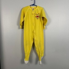 Vintage Winnie The Pooh Footed Sleeper Pajamas 4T Dinsey