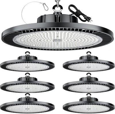6 Pack Super Bright 200W LED High Bay Light with 30000lm 5000K,100V-277V,5000K