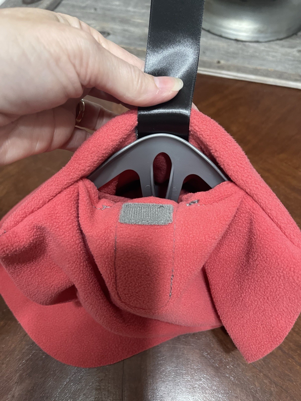 TRTL Travel Pillow Neck & Head Support Airplane Fleece Adjustable Pink No Bag