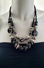 LOVELY 2 TONE BEADED STATEMENT NECKLACE MULTI STRAND CHUNKY GLASS  LUCITE BEADS  — photo 1