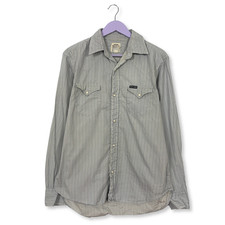 Camicia Ralph Lauren a righe bianca ed azzurra in cotone - Taglia M uomo