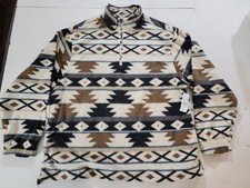 Eddie Bauer Expedition Aztec Fleece Pullover Mens XL Quarter Zip Southwestern