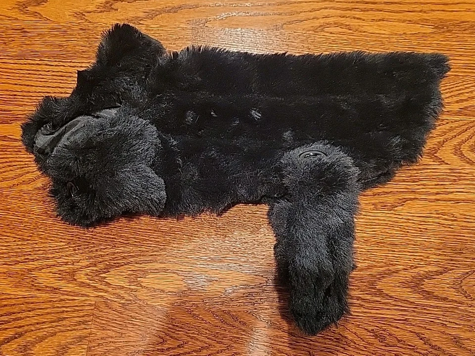 Dog Coat, Faux Fur, Black, Small - Image 2 of 4