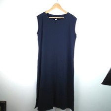 NEW Talbots Navy Blue Sleeveless Terry Cloth Tank Maxi Dress Size Large