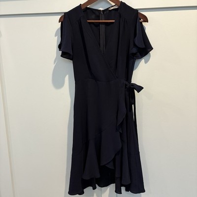 navy blue wrap dress wedding guest Women's Wedding Guest Semi Formal Dress Navy Blue Long Maxi Cocktail Wrap V Neck Flutter Sleeve Dresses with Belt at Amazon Women's Clothing store