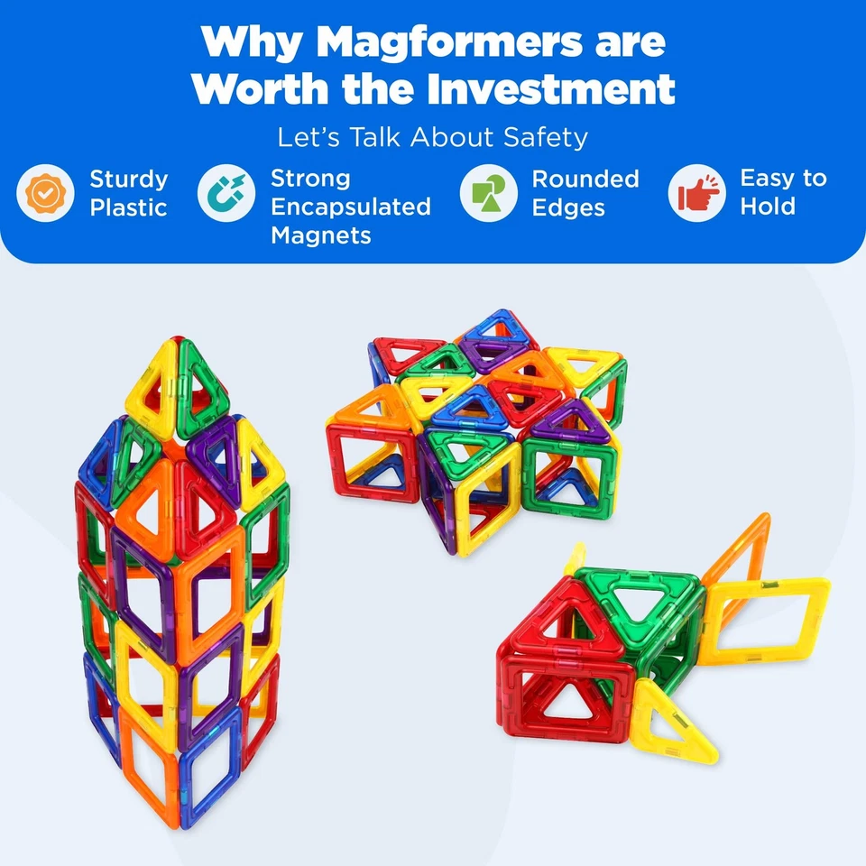 MAGFORMERS 62 Piece Designer Set MAGFORMERS Magnetic Blocks Educational Toys - Image 2 of 4