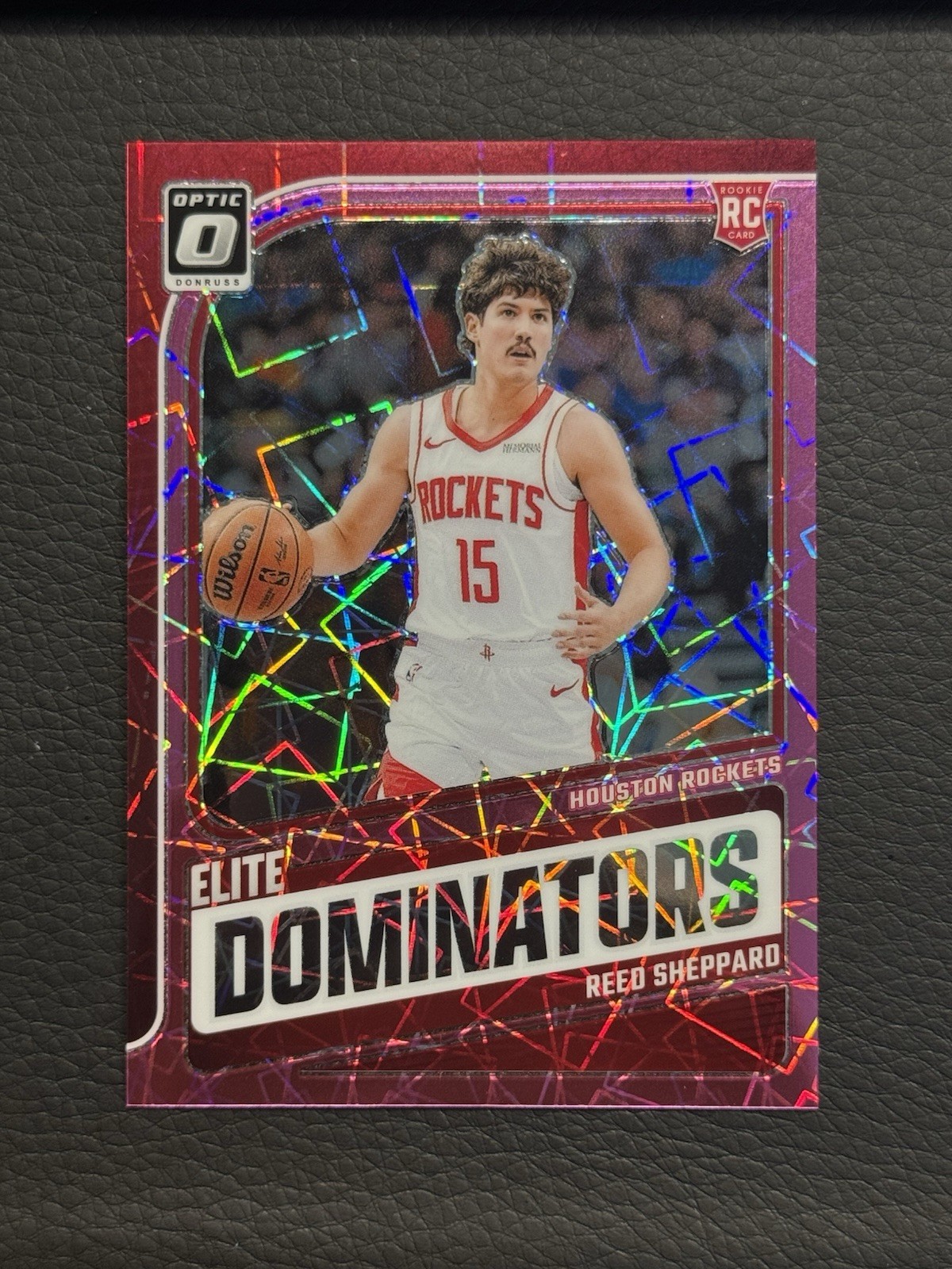 2024-25 Donruss Optic Reed Sheppard Elite Dominators RC Pink /79 Rockets