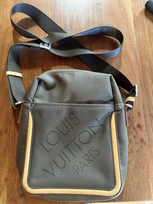 Louis Vuitton Messenger Bag Vintage Canvas Crossbody Men Brown Beige Original