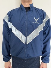 U.S. Air Force Physical Training PT Jacket Blue with Reflective Chevron