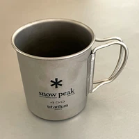 Vintage Snow Peak Titanium 450 Mug Japan Old Logo Folding Handle Camping Cup