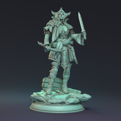 Gauklerin Miniatur Kurzschwert Kämpferin Figur für Tabletop wie D&D 5e DSA