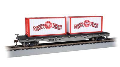 Bachmann HO-Scale Flachwagen Mit Containern – Ringling Bros. & Barnum & Bailey™ Design, #80701