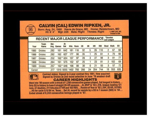 CAL RIPKEN JR. HUGE YOU U PICK SEE EVERY CARD 100,S HIGH GRADE CARDS ORIOLES - Picture 297 of 499