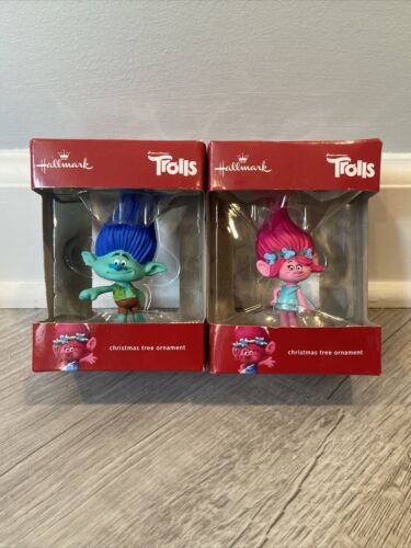 Hallmark Trolls Branch And Princess Poppy Christmas Tree Ornaments  - Picture 1 of 1
