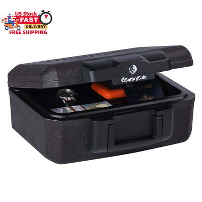 SentrySafe 1200 Fire-Resistant Box Safe with Key Lock 0.18 Cu. Ft., Black