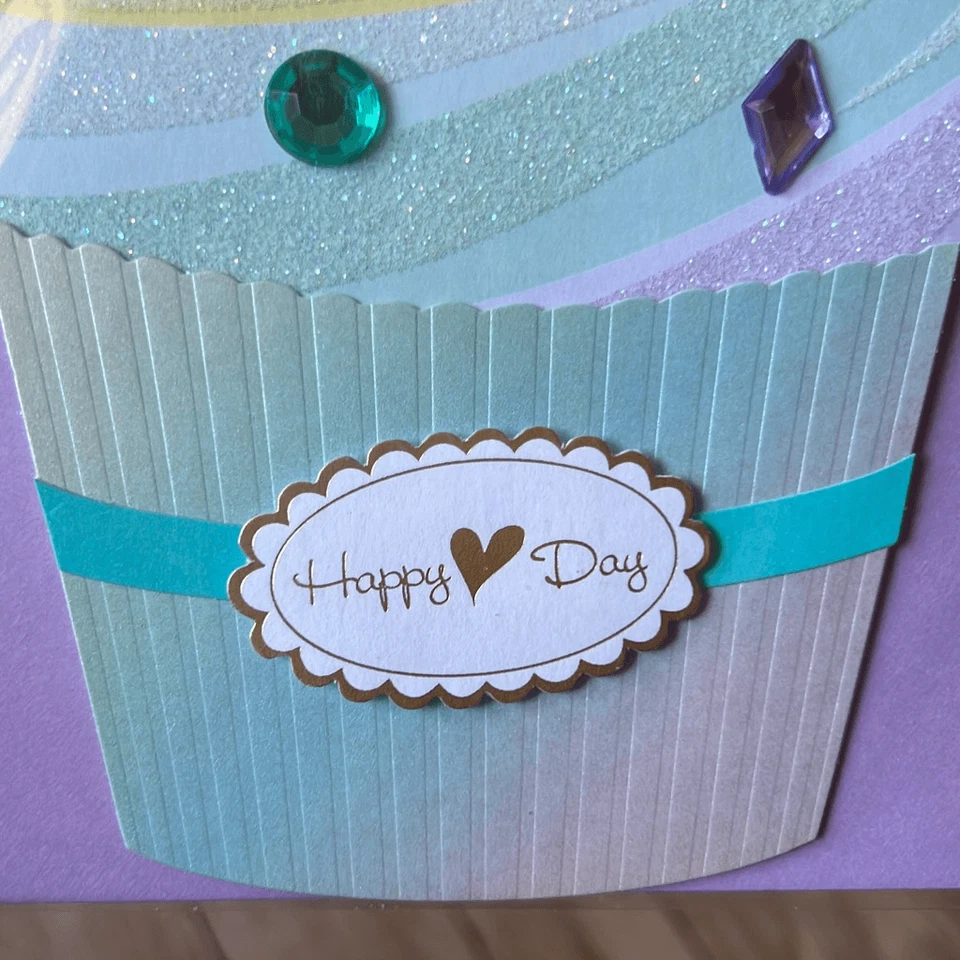 Новый! Для любого День святого Валентина кекс карта с фиолетовый конверт Paperong новый с Ярлыками - Изображение 2 из 4